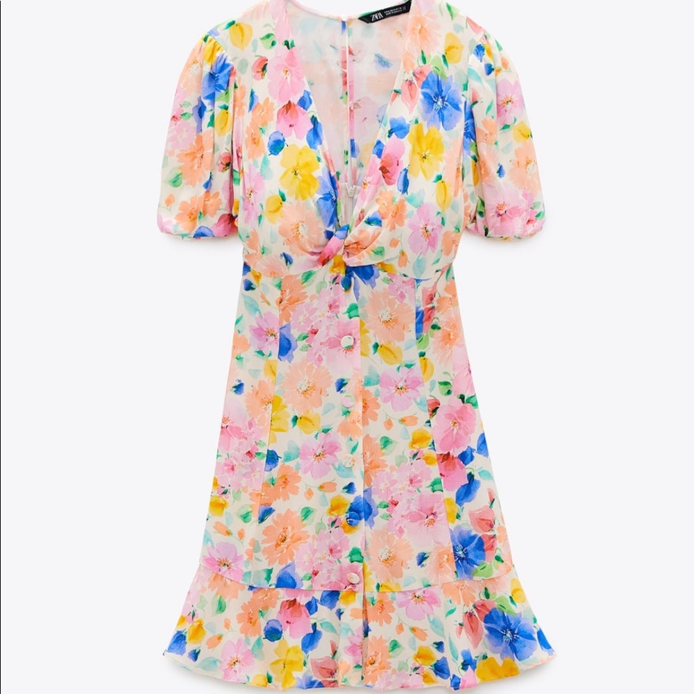 ZARA Floral Printed Mini Dress BNWT - Picture 5 of 7